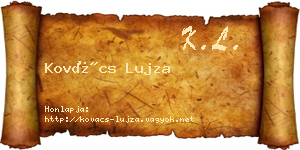 Kovács Lujza névjegykártya